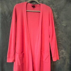 Talbots Pink Mid-length Mock Neck Ribbed Sweater. Sz L